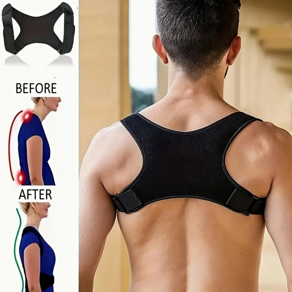 Adjustable Breathable Back Support Brace Posture Corrector Body Shaping Belt for Men Women Improves Posture Prevents Back Pain