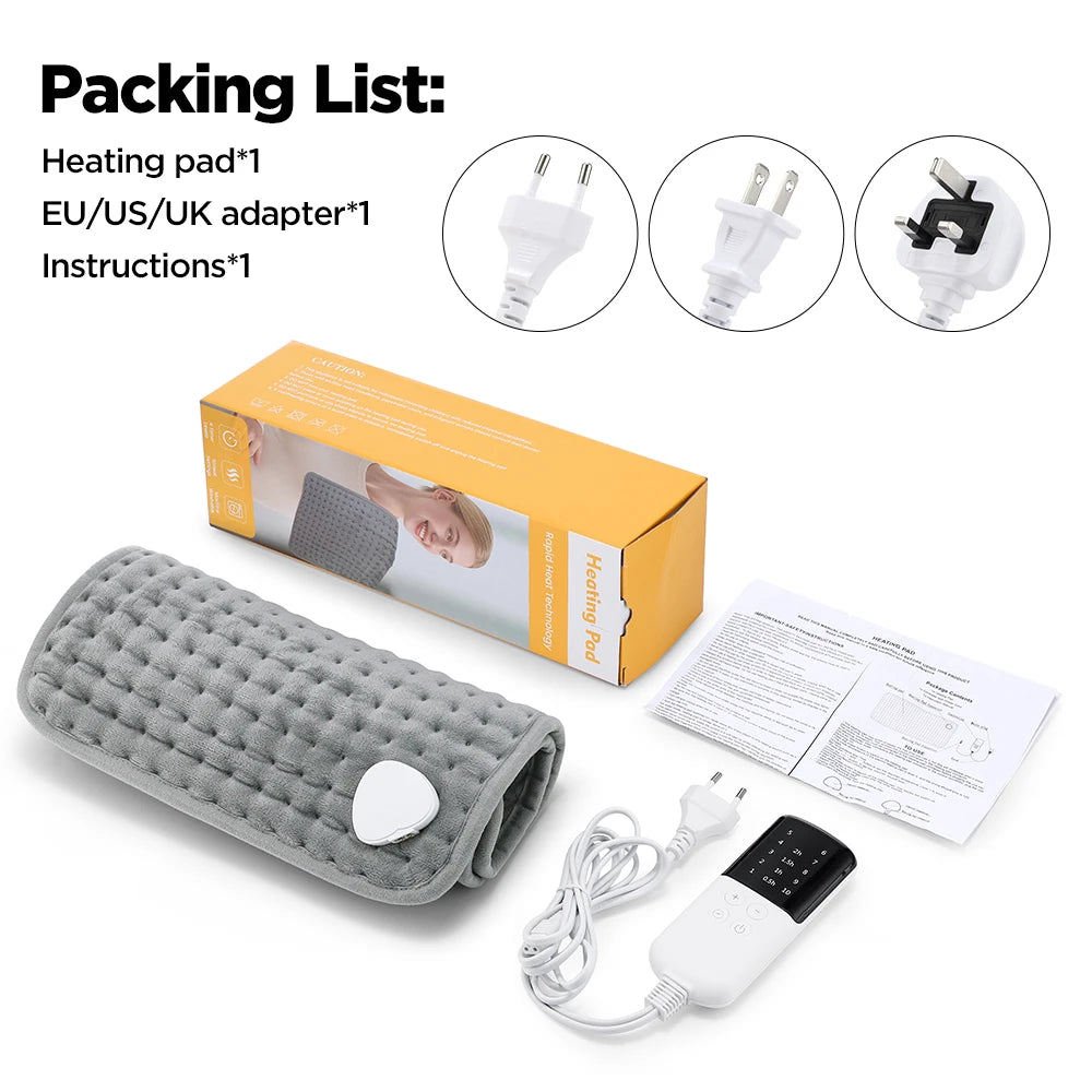 Adjustable Electric Heating Pad Warm Body Blanket Heated Mat for Waist Back Leg Intelligent Timing Feature Comfortable Heat