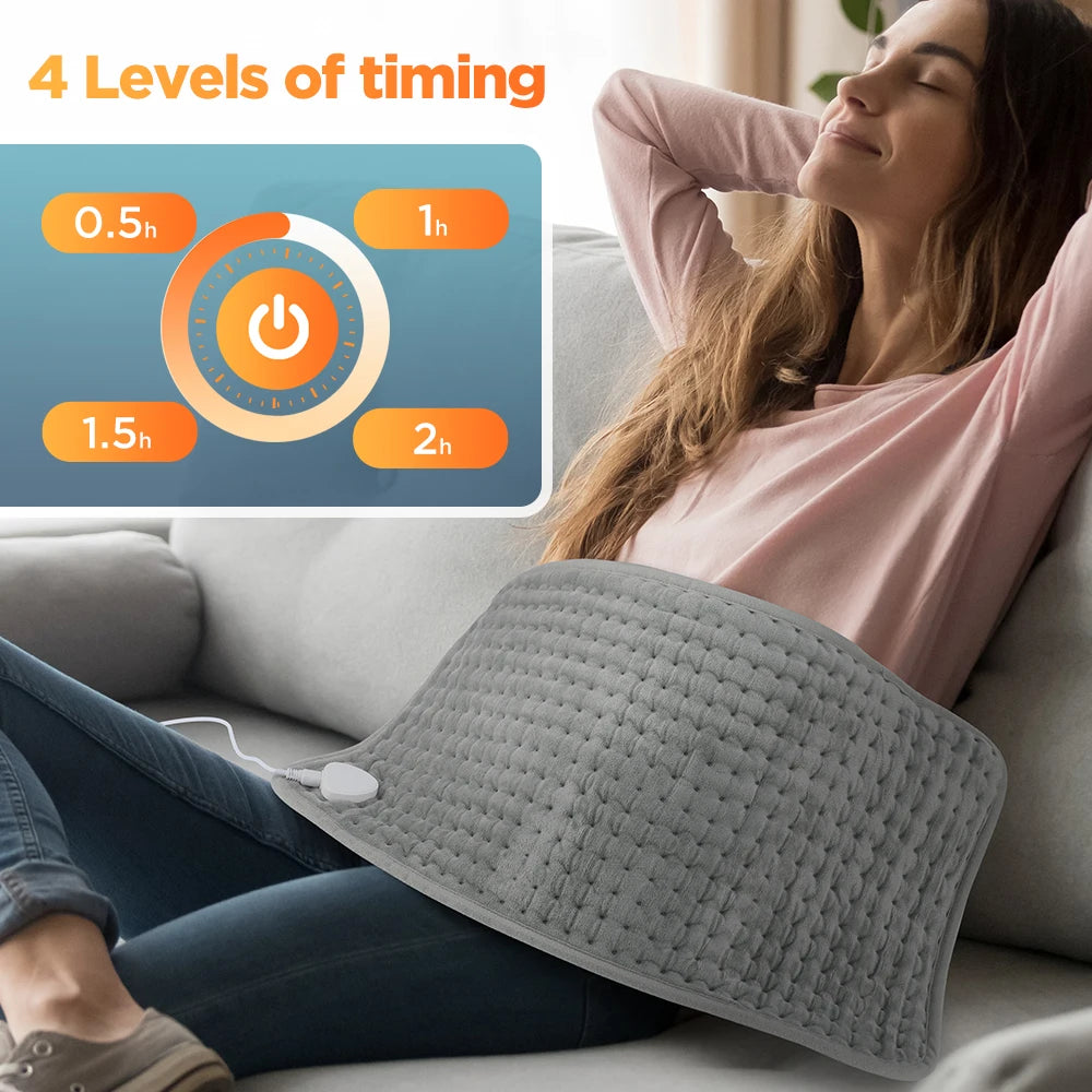 Adjustable Electric Heating Pad Warm Body Blanket Heated Mat for Waist Back Leg Intelligent Timing Feature Comfortable Heat