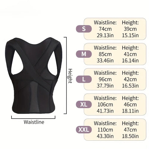 Back Brace Posture Corrector for Men and Women - Adjustable Posture Back Brace for Upper and Lower Back Pain Relie