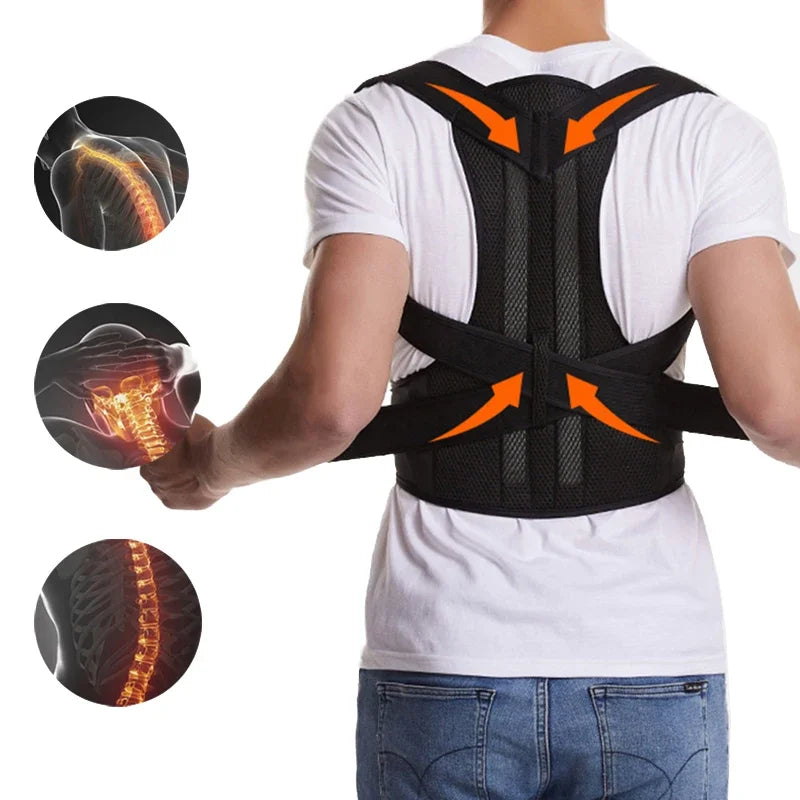 Posture Corrector Back Brace, Adjustable & Breathable for Upper Back Support, Improve Posture and Relieve Pain