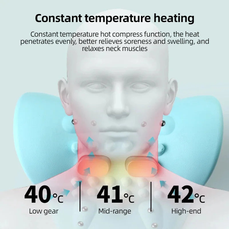Electric Neck Massager  Pillow Infrared Heating USB Charge Neck Traction Vibration Relax for Shoulder Cervical Spine