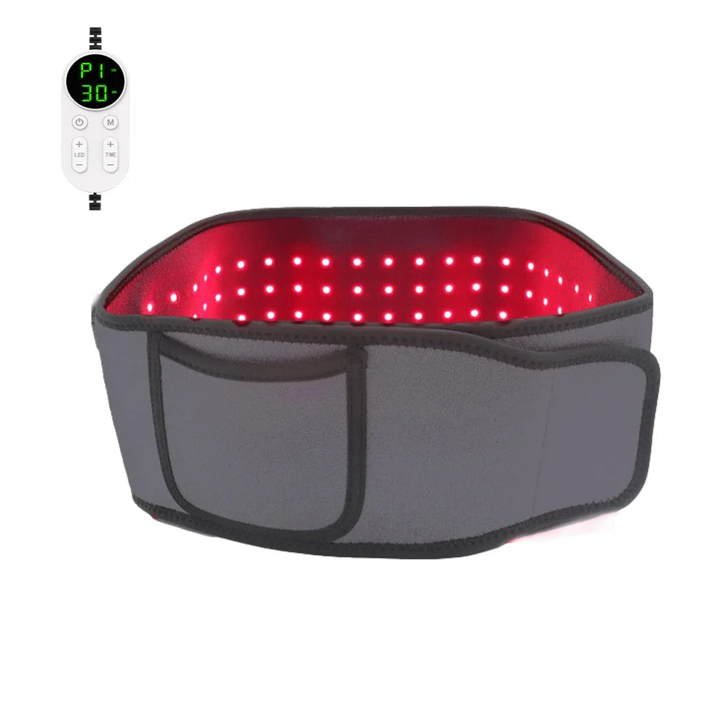 LED Infrared Red Phototherapy Belt 660nm 850nm Back And Waist Pain Relief Heating Function Deeply Penetrates The Skin