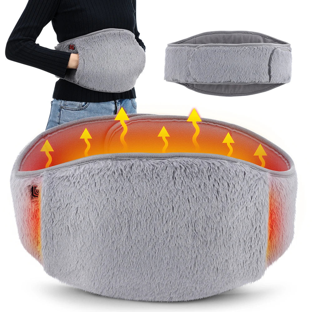 Electric Heating Abdomen Belt with Hand Warmer 3 Temp Levels Waist Warming Pad for Menstrual Relief Winter Health Care for Women