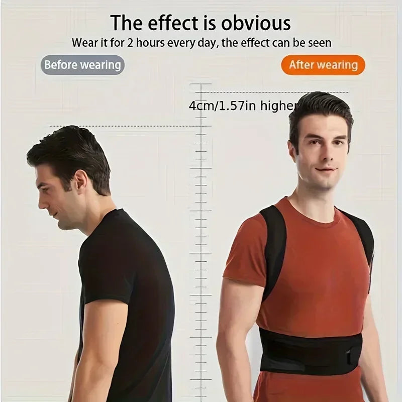 Posture Corrector Back Brace, Adjustable & Breathable for Upper Back Support, Improve Posture and Relieve Pain