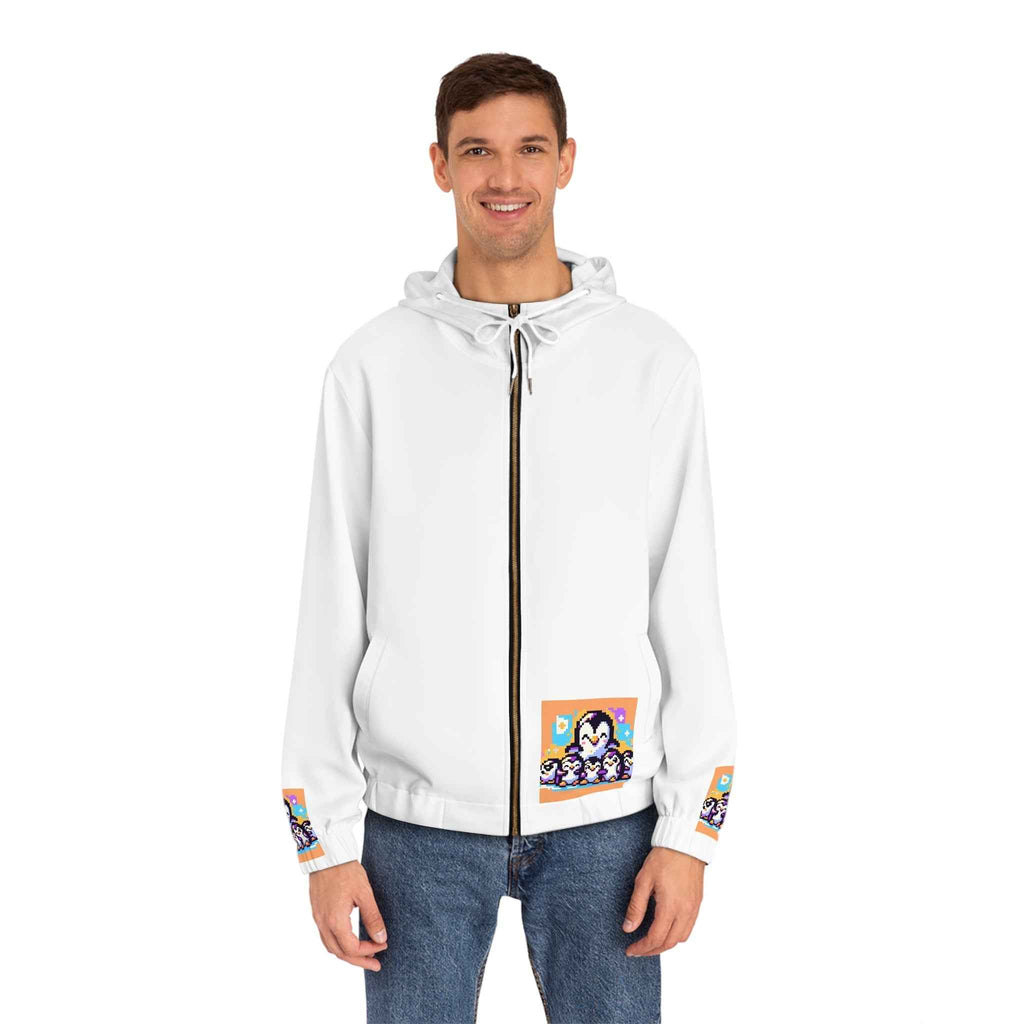 Cozy Cartoon-Inspired Full-Zip Hoodie for Men - Perfect for Everyday Wear and Gifts