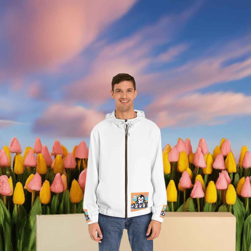 Cozy Cartoon-Inspired Full-Zip Hoodie for Men - Perfect for Everyday Wear and Gifts