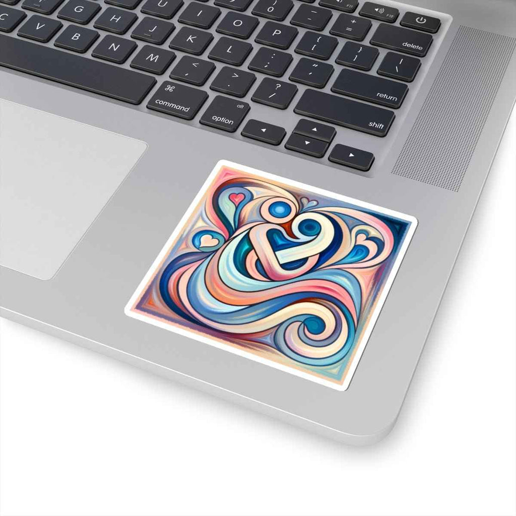 Romantic Love Kiss-Cut Stickers | Artistic Couple Design for Valentine's Day & Weddings