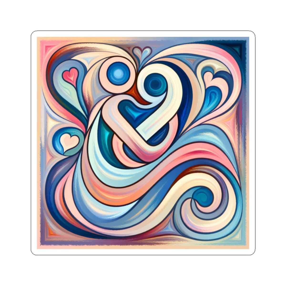 Romantic Love Kiss-Cut Stickers | Artistic Couple Design for Valentine's Day & Weddings
