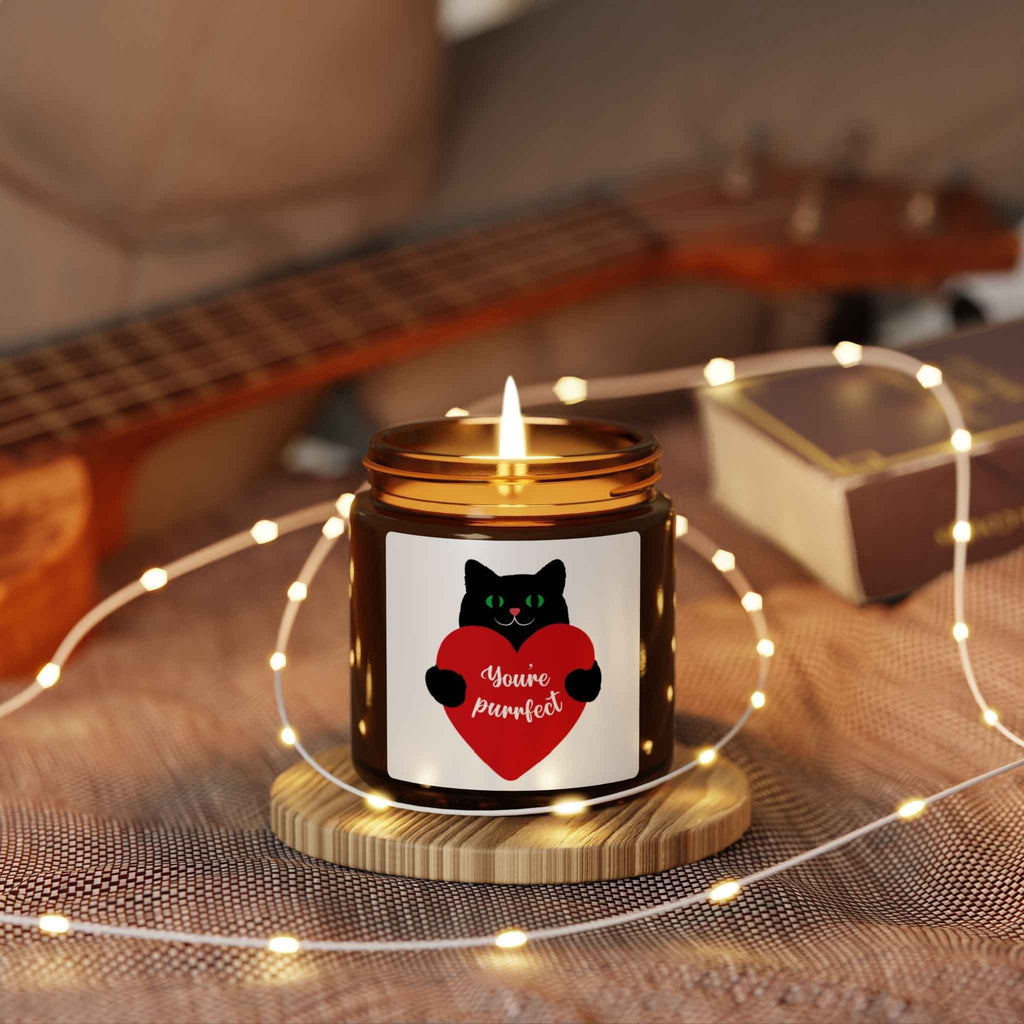 You're Purrfect Scented Soy Candle - Amber Jar - Perfect Gift for Cat Lovers