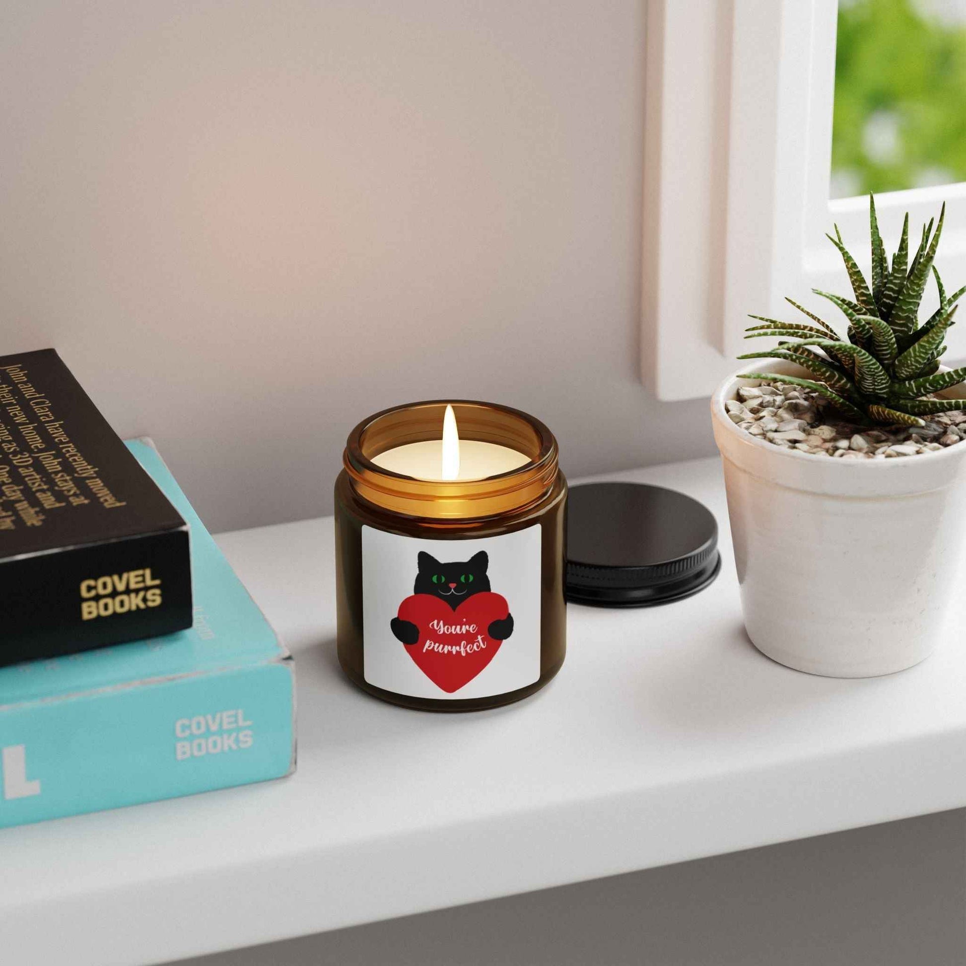 You're Purrfect Scented Soy Candle - Amber Jar - Perfect Gift for Cat Lovers