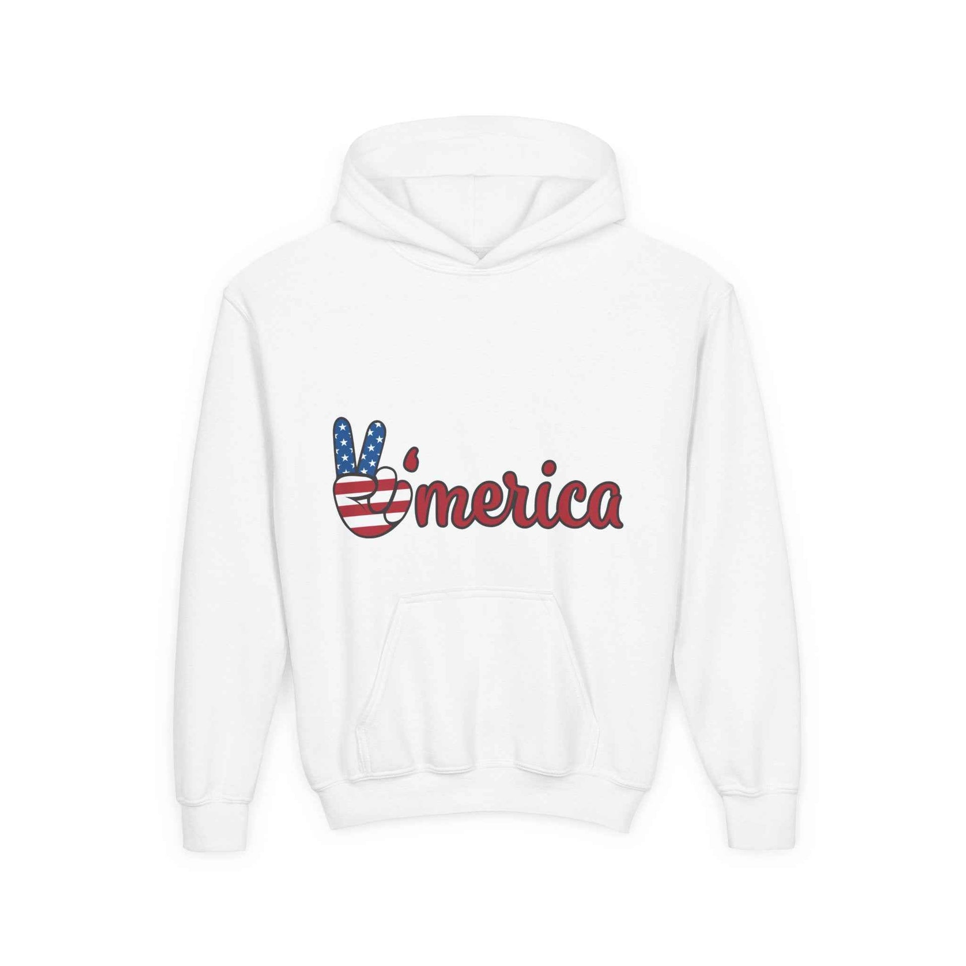 Youth Peaceful America Hoodie - Fun Patriotic Design